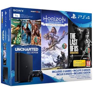 Consola PS4 1TB Black + The Last of Us + Horizon + Uncharted