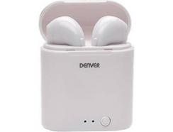 Auriculares True Wireless DENVER TWE-36 (In Ear – Microfone – Branco)