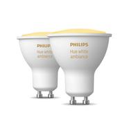 Philips Hue White Ambiance Pack 2 Lâmpadas LED Inteligentes GU10 4.3W Luz Branca Quente a Fria