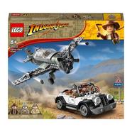 LEGO Indiana Jones Perseguição em Avião de Caça – Set de brinquedo de construção com um carro um avião e 3 minifiguras