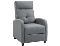 Poltrona Relax Reclinável Linho (Poliéster), Espuma e MDF cor Gris 67x87x98 cm HOMCOM