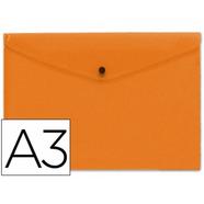 Envelope Porta-Documentos de Plástico A3 – Laranja Liderpapel
