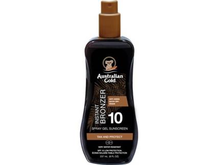 Protetor Solar AUSTRALIAN GOLD Instant Bronzer Spray Gel SPF 10 (237 ml)