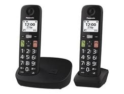 Telefone sem fio – PANASONIC – KX-TGU112EXB – Tela LCD – Botões grandes – Secretária eletrônica integrada