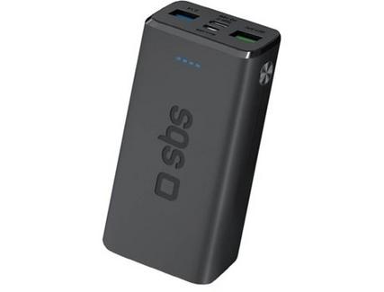 Powerbank SBS TEBB10000SMFASTK (10000 mAh – 2 USB – MicroUSB – USB-C – Preto)