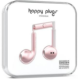 Auriculares com Fio HAPPY PLUGS Plus (In Ear – Microfone – Rosa)