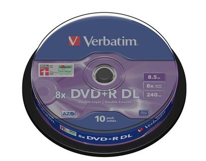 Verbatim DVD+R DL 8.5GB 8X Pack 10 (43666)