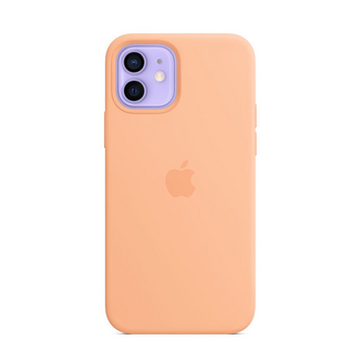 Capa Apple em silicone com MagSafe para iPhone 12 iPhone 12 Pro – Cantaloupe Laranja