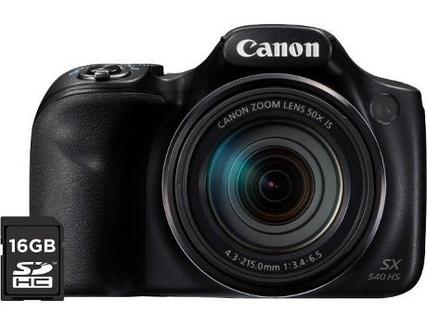 Máquina Fotográfica Bridge CANON Powershot SX540 HS + 16 GB (20.3 MP – ISO: Auto a 3200 – Zoom Ótico: 50x)