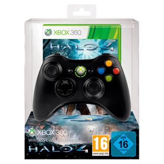 Comando Microsoft Xbox360 Wireless Preto + Jogo Halo 4