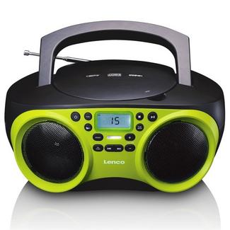 Rádio Portátil Lenco SCD 200 Leitor de CD com Função MP3 e USB – Preto e Lima