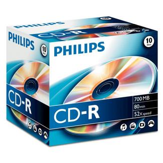Jewel Case CD-R 700 MB / 80 min 52x Philips (Pack com 10 unidades)