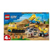 Camiões de Obra e Grua com Bola de Demolição LEGO City