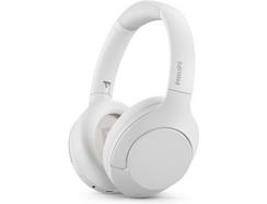 Auscultadores Bluetooth PHILIPS TAH8506WT (Over Ear – Microfone – Noise Canceling – Branco)