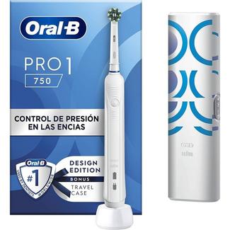 Oral-B Pro 1 750 Escova de Dentes Eléctrico Branco + Estuche de Viaje