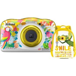 Kit Máquina Fotográfica Compacta NIKON Coolpix W150 + Mochila (Amarelo – 13.2 MP – ISO: 125 a 1600 – Zoom Ótico: 3x)