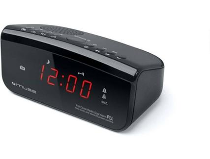 Rádio Despertador MUSE 12 CR (Preto – PLL – Alarme Duplo – Função Snooze – Corrente)
