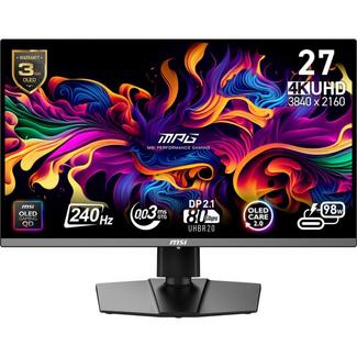 MSI MPG 272URX QD-OLED 26.5″ QD-OLED UltraHD 4K 240Hz 0.03ms com Altura Ajustável, Adaptive Sync e USB-C