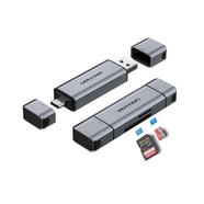 Vention CLKB0 Leitor de Cartões Externo USB 3.0/USB-C Preto