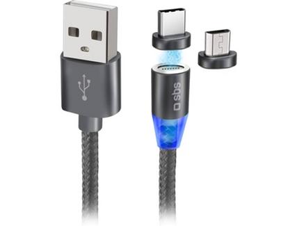 Cabo USB-C e Micro USB SBS Preto