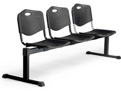 Bloco 3 Cadeiras PYC Pozohondo PVC Preto