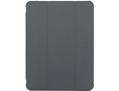 Capa para iPad 10.9 (10th gen) com frente em material acetinado, traseirae, funcionalidade de stand, e ranhura para caneta. Incorpora no seu fabrico 1.5 garrafas de plÃ¡stico.