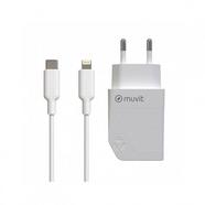 Carregador MUVIT MFC (USB-C – Lightning – 20 W – Branco)