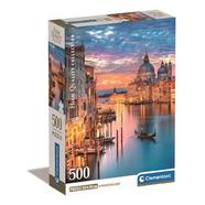 CLEMENTONI – Puzzle High Quality Collection Compact: Lighting Venice – 500 Peças