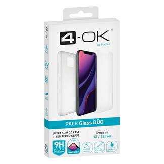 Pack Vidro Temperado Glass Duo 4-OK iPhone 12/Pro