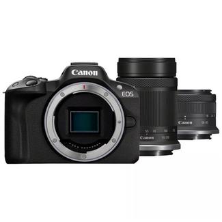 Kit Duplo Máquina Fotográfica CANON EOS R50 + RF-S 18-45MM + RF-S 55-210MM BLACK (Encaixe: Canon RF – Abertura: F4.5-6.3 /F5-7.1 IS STM)
