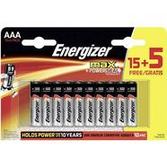 Energizer Max Powerseal Pilhas Alcalinas AAA LR03 20 Unidades