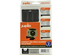 Kit JUPIO Carregador USB Triplo e 3 Baterias AHBDT-401 HERO 4