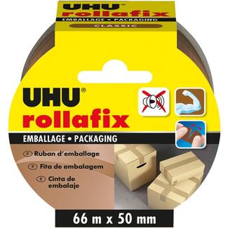 Fita embalagem UHU Rollafix castanho – 66mm x 50mm