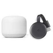 Google Pack Nest Wifi Ponto Branco + Chromecast 3