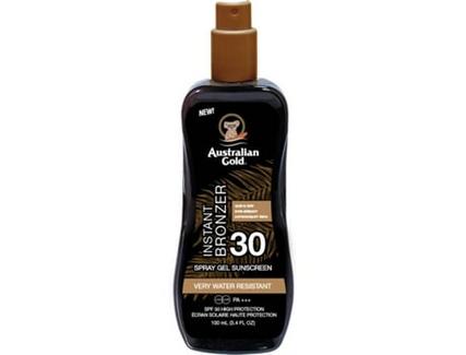Protetor Solar AUSTRALIAN GOLD Instant Bronzer Spray Gel SPF 30 (100 ml)