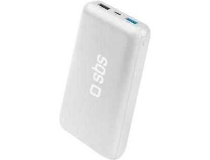 Powerbank SBS Fast charge (20000 mAh – 2 USB – 1 MicroUSB – Branco)