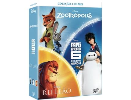 DVD Pack Zootropolis + Big Hero 6 + Rei Leão