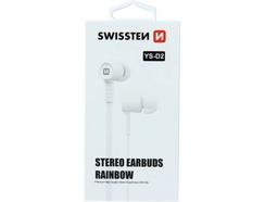 Auriculares com Fio SWISSTEN Rainbow YS-D2 (In Ear – Microfone – Branco)