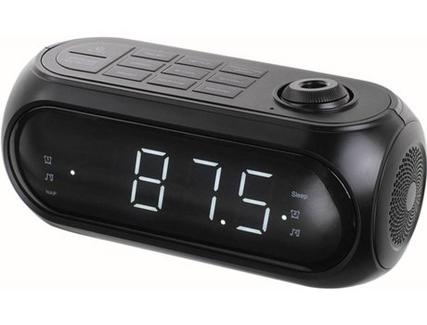 Rádio Despertador CLIPSONIC AR318 (Preto – Digital – Alarme Duplo – Função Snooze – Corrente)