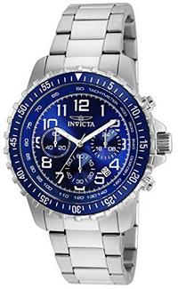 Relógio Quartz Invicta 6621 com mostrador Azul e Bracelete em aço inoxidável