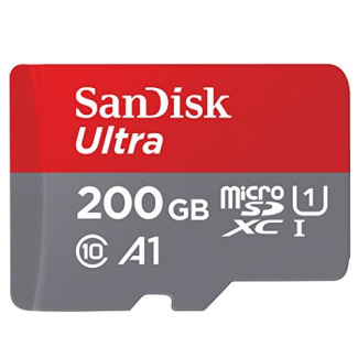 Sandisk Ultra 200GB Micro SDXC UHS-I Card with Adapter – 100MB/s U1 A1