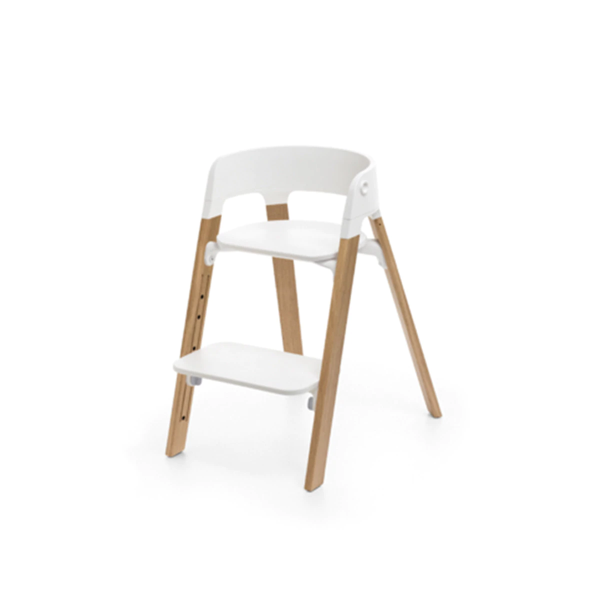 Cadeira desdobrável Steps branca/castanha